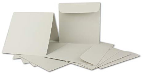 ARTOZ FLORETTA 15x quadratische Faltkarten-Set mit Umschlägen - light grey - 15,5 x 15,5 cm - 200 g/m² - pastellfarbenes Papier