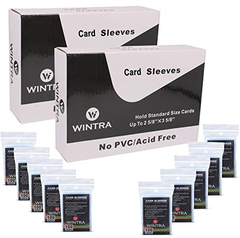 WINTRA 1000 Pack Transparent Penny Card Sleeves, 2-5/8 x 3-5/8'' Soft Protective Sleeves, Ultra Clear Baseball Card Sleeves, Soft Card Protectors for Trading Cards and Sports Cards