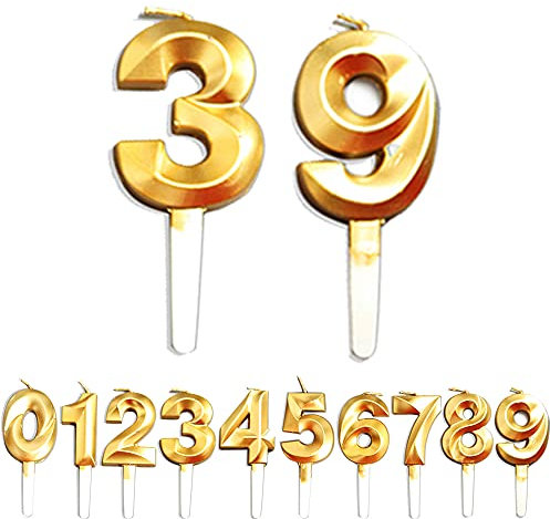 Geburtstag Zahl Kerzen, 3/9/39/93 Jahre alt Geburtstags Dekoration, Gold Nummer Geburtstagskuchen kerzen, Kuchen Dekoration für Geburtstag Party Hochzeit Jahrestag Abschlussfeier Feier Lieferungen