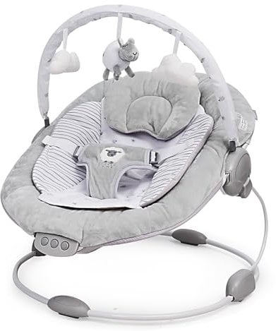 LADIDA Soft Padded Lamb Bouncer, Suitable for Newborns 0-6 Months, Soothing Music and Vibration
