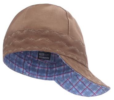 BOCOMAL - Gorra de soldadura HRC2 resistente a la llama, 10 onzas, lona de algodón duradera, gorro de soldador de 6 paneles, Marrón, 7 1/4