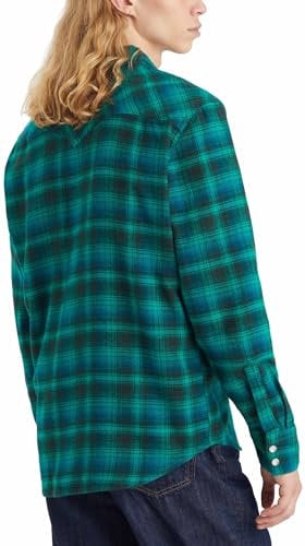 Levi's Herren Barstow Western Standard Hemd,Ric Plaid Sporting Green,S