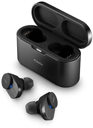 Philips Fidelio T1BK/00 Noise Cancelling Pro Plus Headphones, Wireless In-Ear Headphones for Adults, with Microphone & Touch, Bluetooth Multipoint, 48 Hours Playtime, Premium Fidelio Design