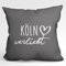 Huuraa Sofakissen Köln verliebt Geschenk 40x40cm mit Füllung Steel Grey Baumwolle Köln Mitbringsel
