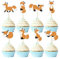 Gyufise Cupcake-Aufsätze mit Fuchs-Motiv, für Babypartys, Babypartys, Geburtstagspartys, Tischdekorationen, 32 Stück