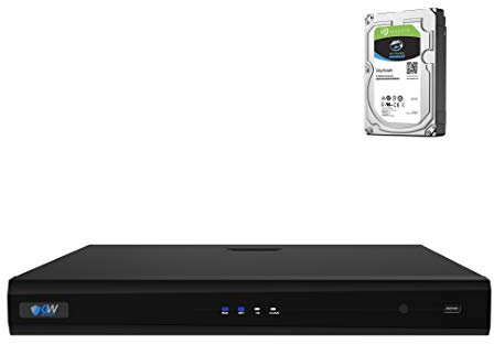 GW Security 32 Channel 4K 8MP NVR Stand Alone Video Recorder with 8TB Pre-stalled Hard Drive (GW4232NS)