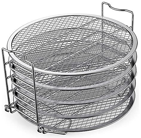 Dehydrator Rack Edelstahl Ständer Zubehör Kompatibel mit Ninja Foodi Schnellkochtopf und Fritteuse 6,5