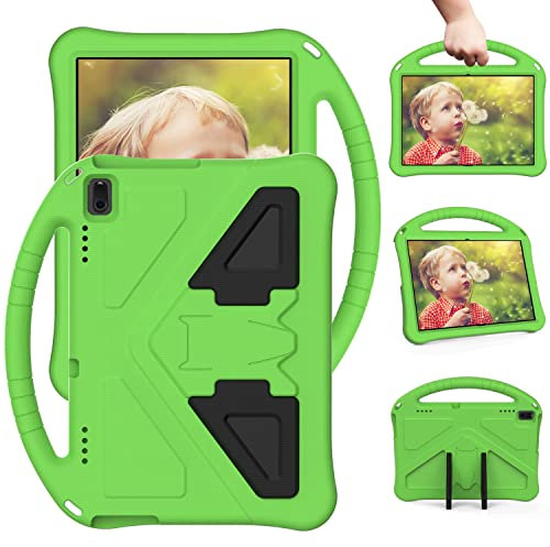 Eabhulie Niños Funda para Lenovo Tab E10 10.1 TB-X104F/ Tab 4 10 Plus (TB-X704F/N/L/V)/ Tab 4 10 (TB-X304F/N), EVA Resistente Ligera Portátil Soporte de Mango Carcasa Infantil Antigolpes Verde
