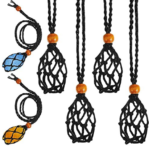 4PCS Crystal Necklace Holder Cord Leere Halskettenhalter Kristall Steinhalter Anhänger Halskette Kordel Halskette Kordel Stein Halter Empty Stone Holder für DIY Schmuckherstellung(50cm/verstellbare)