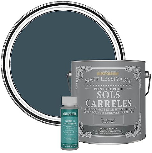 Rust-Oleum Blue Washable Matt Floor Tile Paint - Evening Blue 2.5L