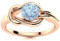 5 mm runder Aquamarin-Edelstein 925er Sterling Silber Unendlicher Liebesknoten Solitär-Frauen-Ring (Roségold Vermeil, 56)