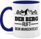 Tasse Tassen 325ml - Wandern - Der Berg ruft - Geschenk Berge - 325 ml - Dunkelblau - geschenke für wanderer keramik wander bergen wunschname