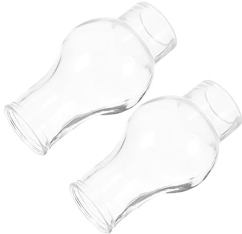 DOITOOL 2 pantallas de lámpara, pequeña pantalla de aceite vienés, cilindro de cristal, portavelas, lámpara de petróleo, cubierta de lámpara de aceite, chimenea de cristal, componente de cristal