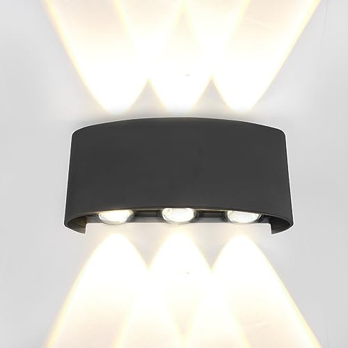 loyal 3W LED Außenlampe black Wandlampe Innen/Außen 3000K Wandlampe Innen LED Warmweiß Rechteckig Einstellbarer Abstrahlwinkel Wandlampe IP65