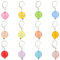 PLIGREAT 12 Stück Regenbogenperlen Maschenmarkierer bunte Anhänger Häkelmaschenmarkierer zum Weben Nähen Quilten Verriegeln Frauen Stricken Geschenke DIY Halskette Armband Zubehör