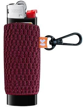 VCASE LipBalm Holder with Keychain, Lipstick Holder Keychain, Lip Gloss Holder Keychain, Never Lose Your Lip Balm (Cherry)