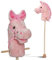 Pink Papaya Steckenpferd, Sparkles, süßes Spielzeug Pferd aus Stoff mit Sound Funktion: Gewieher und Galoppgeräusch
