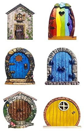 Gartendekoration Gartenskulpturen Gartendekoration aus Holz, Miniatur-Fee, Elfe, Fenster, Tür, Elfe, Zuhause, kreativer Garten, Kunst, Skulptur, Gartendekoration, Outdoor, Fee, Elfe, Tür, Bastelset Ga