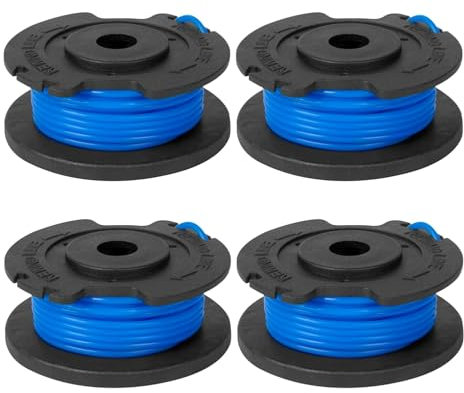 4Pcs Strimmer Spool Compatible with Ryobi, String Trimmer Replacement Spool Line, Compatible with Ryobi One+ AC14RL3A, Olt1832 Rac124, Strimmer Line Replacement for Ryobi 18V 24V 40V Strimmer