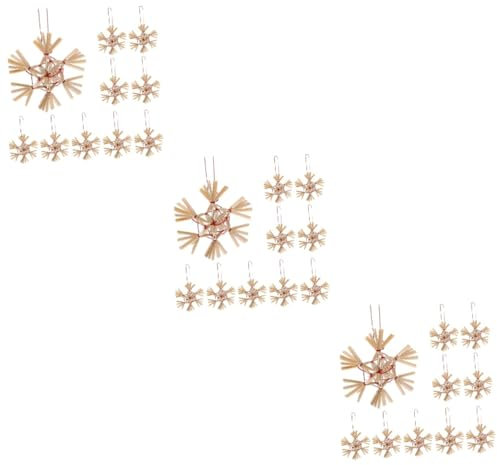 Ciieeo 30 STK Weihnachtsschmuck aus Stroh weihnachtsdeko Christbaum anhänger geschenkten Weihnachten Retro- Christbaumschmuck Vintage- Weihnachtsbedarf Stroh hängende Dekoration