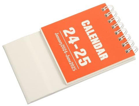 VILLFUL Schreibtischkalender Kleiner Standkalender Jahreskalender Kleiner Tischkalender 2024 Stehend Aufklappbar Mit Spiralbindung Schreibtischplaner 2024 Stehtischkalender Papier