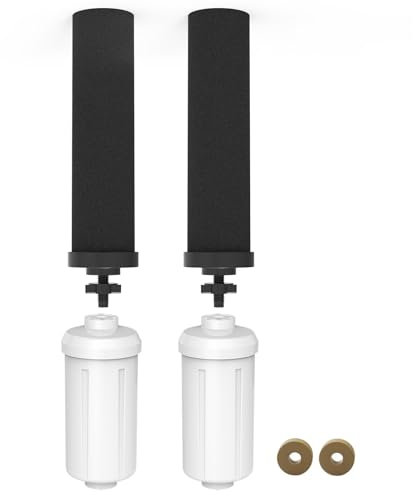 ITEHZTO Filtre à eau par gravité, remplacement pour filtres noirs Berkey® BB9-2® et filtres au fluorure PF-2®, système de filtre à eau par gravité Berkey® et Waterdrop® King Tank Series