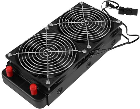 BYCUFF Radiador de Aluminio de 240 Mm con 10 Tubos de Enfriamiento Refrigerado por Intercambiador de con Ventilador para CPU PC de Enfriamiento por Agua