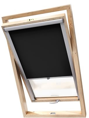Stylo Verdunkelungsrollo für Dachfenster – für FAKRO-Fenster - 100% Verdunkelung - Aluminium für FAKRO-Fenster – Thermoisolierung – Mechanismus – Sonnenschutz FAKRO 78/118 Schwarz