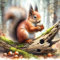 DPIDEA Diamant Painting Bilder, Eichhörnchen Diamond Painting für Erwachsene, 5D DIY Diamant Malerei Eichhörnchen für Zuhause Dekor 30x30 cm