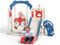 Krovtoy Toboggan 6 en 1 pour Tout-Petits, Toboggan pour Tout-Petits sur Le thème de l'élan de Noël avec balançoire, Toboggan pour bébé pour de 1 à 3 Ans (Rouge Bleu- 6 en 1)