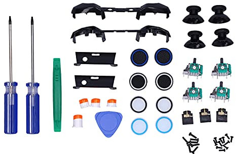Mtlavishness Ersatz-Gamecontroller-Reparatursatz mit Installationswerkzeugen und Kappen für One S 1708-Modell-Controller