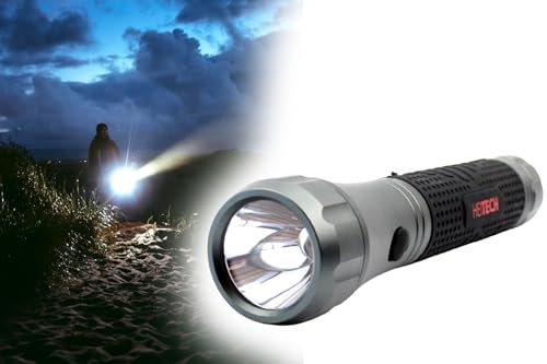 BISOMO Taschenlampe 110 Lumen durch Cree LED, große Reichweite, schlagfestes Aluminium, Länge 24,5cm, wasserabweisend für Camping, Werkstatt, Wandern, Haushalt