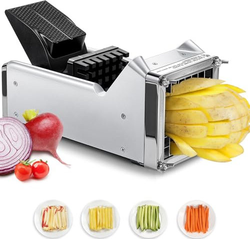 Coupe Frites Manuel, Sopito Découpe Frites Professionnel Équipé d'une Lame de 12 mm, Convient pour les Pommes de Terre, Carottes et les Concombres