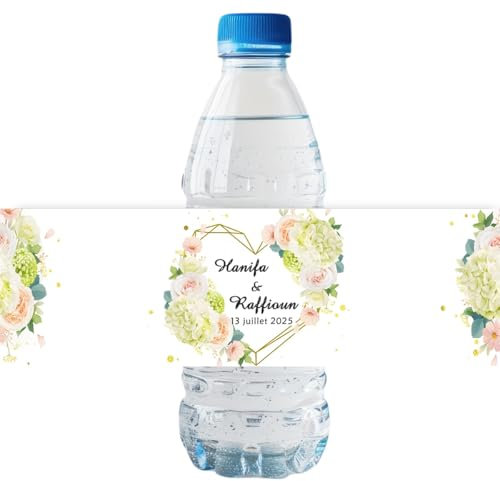 Individuelle Hochzeits-Wasserflaschen-Etiketten In Großen Mengen, Individuelle Namens-/Datums-Hochzeitsgeschenke Personalisiert, Wrapper-Hochzeits-Gastgeschenk-Etiketten For Verlobung, Brautparty(A10)