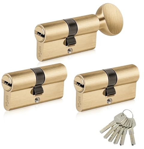 SEPOX® Keyed Alike Euro Cylinder 60mm 30/30 2 Double 1 Thumb Turn for UPVC | For Home Apartment Office Door. PK Outdoor Heavy Duty Combination Padlock. One Key Fits All. Master Key System. Rustproof