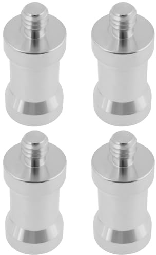 SG Store 4 Stück 1/4 Zoll Buchse auf 1/4 Zoll Stecker Konverter Gewindeschraube Adapter Zapfen Aluminiumlegierung für Studio Lichtstativ Blitzschuh Kaltschuhadapter