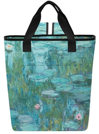 Joitme Nympheas Claude Monet Kühltasche mit Seerosenmalerei, 36 Dosen, weiche Kühltasche, Kühlrucksack