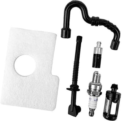 DEMULAX Filtro de Aire, Filtro de línea de Combustible y bujía for Motosierra STIHL 017, 018, MS170, MS180, MS 170 y 180. Filtro de Aire para cortacésped