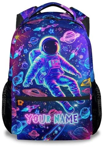 CustomWish Personalised Backpack for Boys - 17 Inch Rucksack for Ages 5-12，Bookbag for Primary School Kids