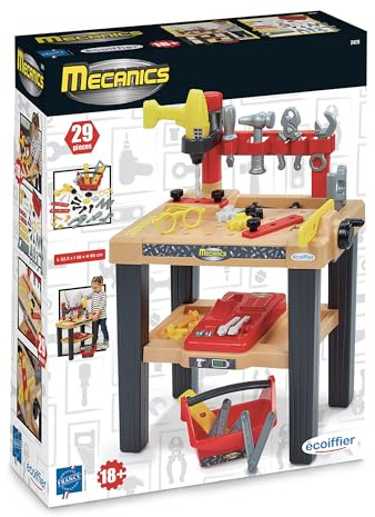 Jouets Ecoiffier - 2429 - Grand Etabli avec Accessoires pour bricoler comme Les Grands - 29 pièces - Mecanics - Jeu d'imitation - Jeu de Bricolage - Dès 18 Mois - Fabriqué en France
