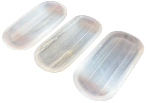 KCDFDVJFBM 1 stück 150-200g 150 * 60 * 13mm Selenit Schüssel Weiß Gips Kristall Stein Marokkanischen Handwerk Hause Dekoration Schüssel Platte Geschenk