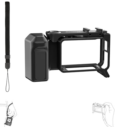 Lokyoyo Street Photography Explorer Grip Kit for DJI OSMO Action 5 Pro/4/3 - With Shutter Button & Cold Shoe, Camera Grip Handle for Vlogging & Travel