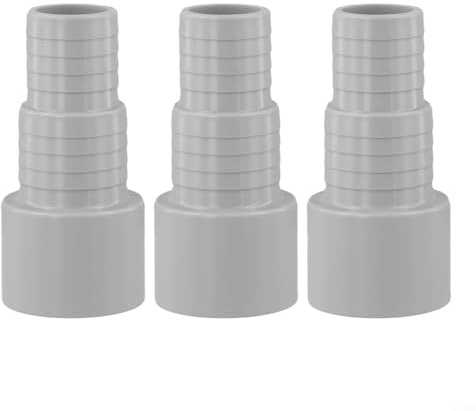 Lot de 3 adaptateurs de tuyau de piscine avec raccord à douille de 50 mm pour tuyaux de diamètre intérieur 32 mm ou 38 mm, compatible avec pompe de piscine 800 W, matériau ABS