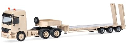 Herpa LKW Modell Mercedes-Benz Actros L (96) MP1 Tieflade-Sattelzug Belgische Armee, sandbeige (Belgien), Military, Miniatur im Maßstab 1:87, Sammlerstück, Made in Germany, Kunststoff