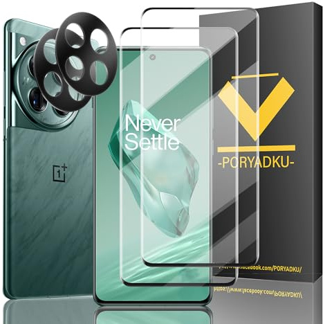 uShield Tempered Glass For OnePlus 12 5G Screen Protector 2 Pack [6.82 Inch]+ Transparent HD Camera Lens Protector 2 Pack, Fingerprint Unlock Compatible, 9H Hardness, HD Clear