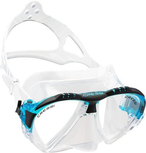 cressi Matrix Tauchen Schnorcheln Maske, Transparente/Aquamarin, Einheitsgröße