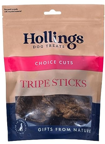 Hollings Tripe Sticks Dog Treats, 100% Natural Air Dried Chews for Adult Dogs, Grain Free & High in Protein (500g)