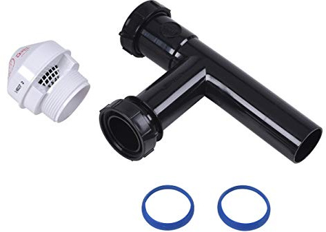 Oatey 39226 Air Admittance Valve with Black Tubular Adapter Sure-Vent 1.5 in.20 Branch, 8 Stack DFU Capacity