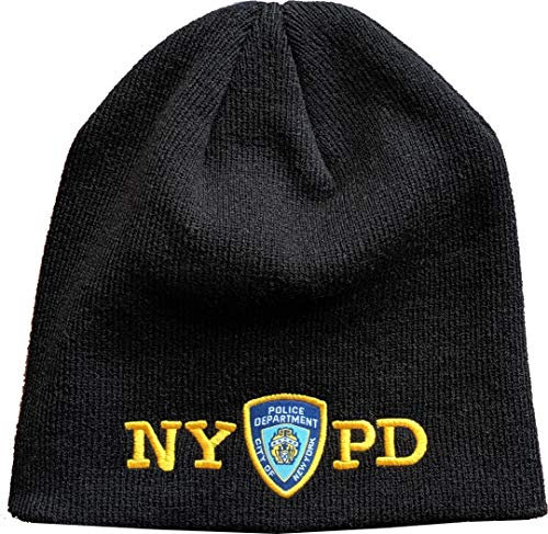 NYPD No Fold Winter Hat Beanie Skull Cap Offizielles Lizenzprodukt - Schwarz - Einheitsgröße