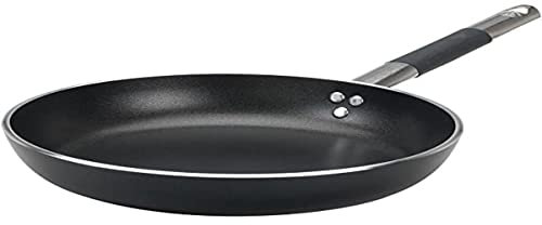 Pentole Agnelli ALSC2111SSC24 Alblack Padella con Manico, Alluminio, Nero, 24 cm
